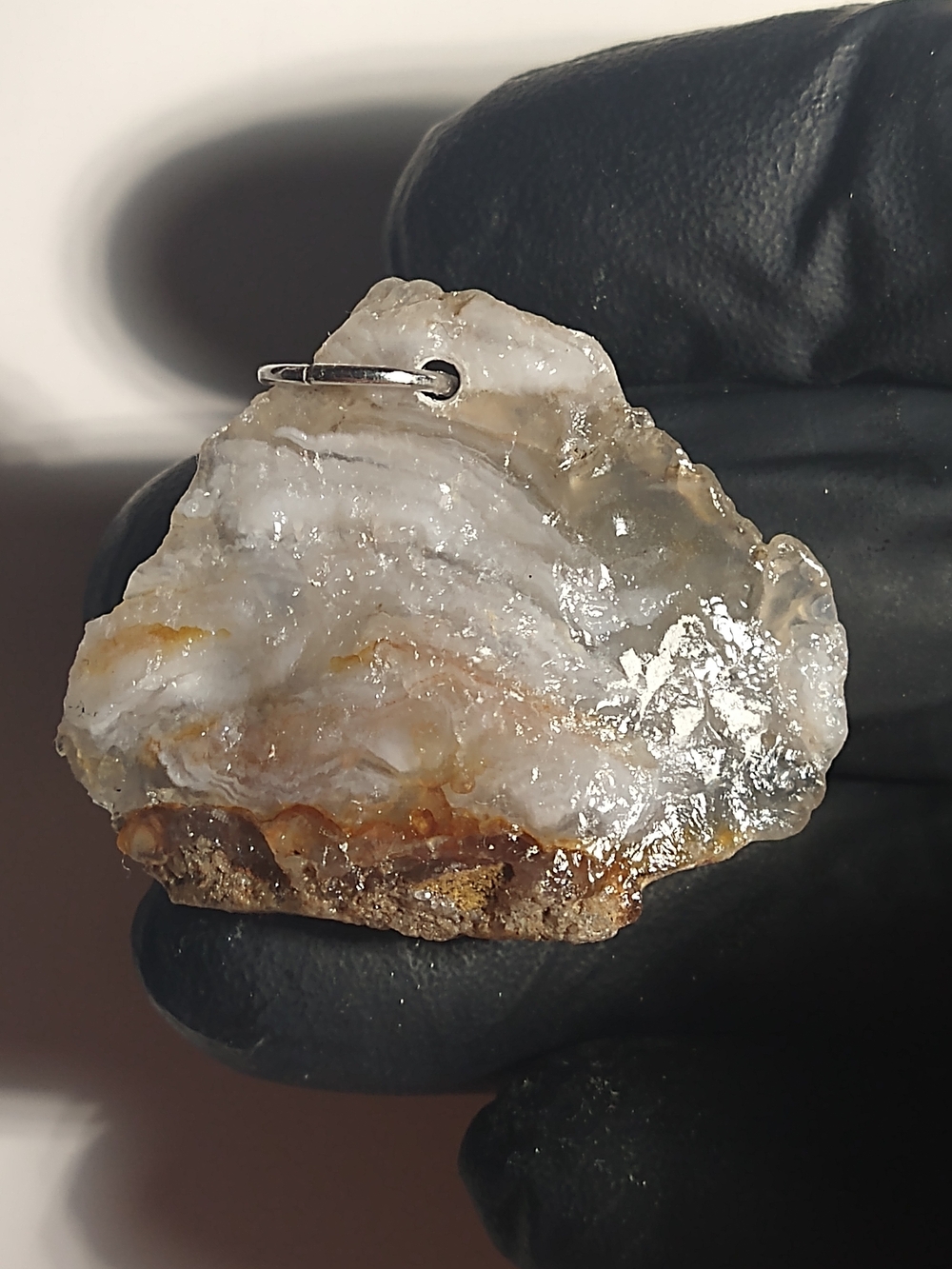 Fire Agate Pendant With Cool Form